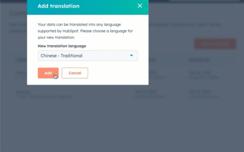 Add translation in HubSpot