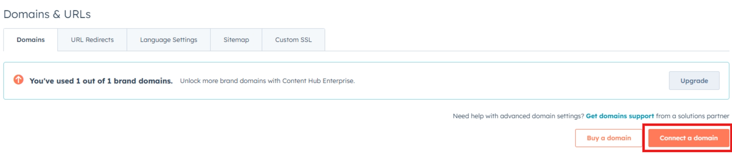connect a domain in HubSpot