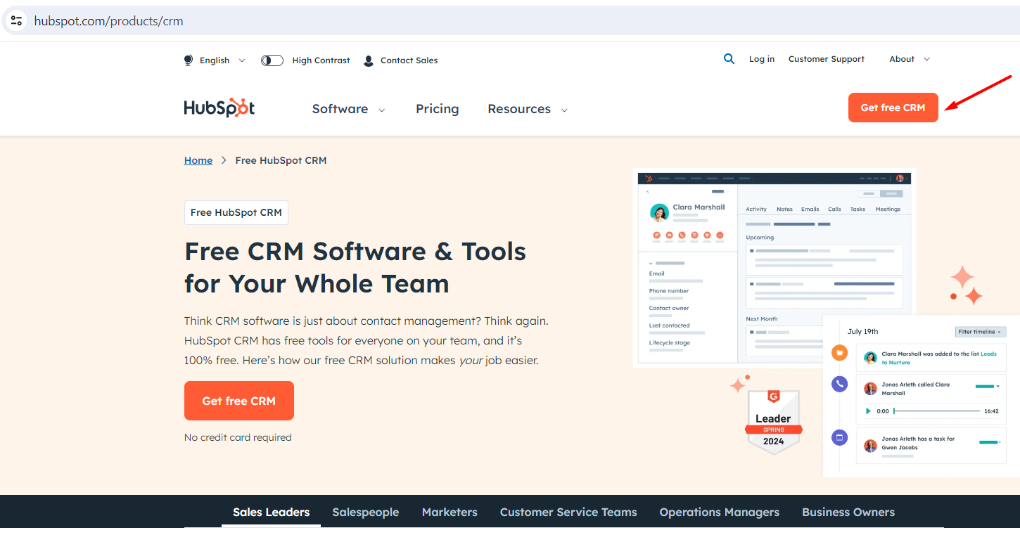 setting up HubSpot account